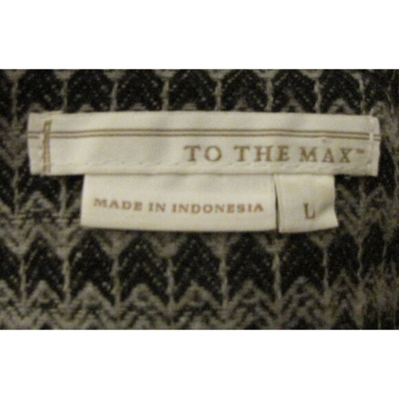 To The Max L Gray Arrow Patterned Wool Blend Short Jacket 3/4 Length Sleeves - Picture 3 of 3